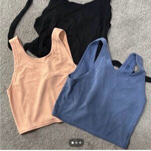 lululemon athletica Ribbed Tank Tops - Black, Peach, Blue